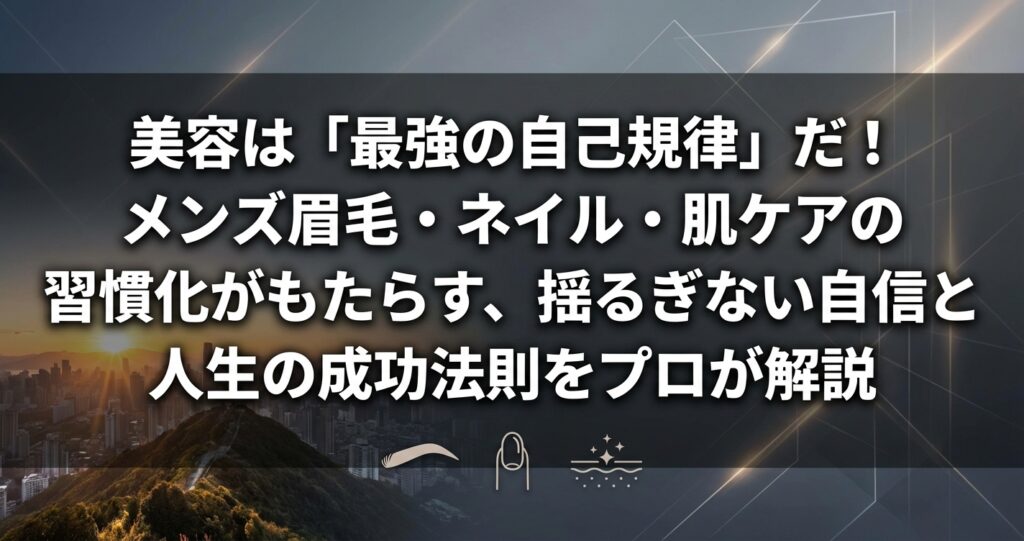 美容は「最強の自己規律」だ！メンズ眉毛・ネイル・肌ケアの習慣化がもたらす、揺るぎない自信と人生の成功法則をプロが解説