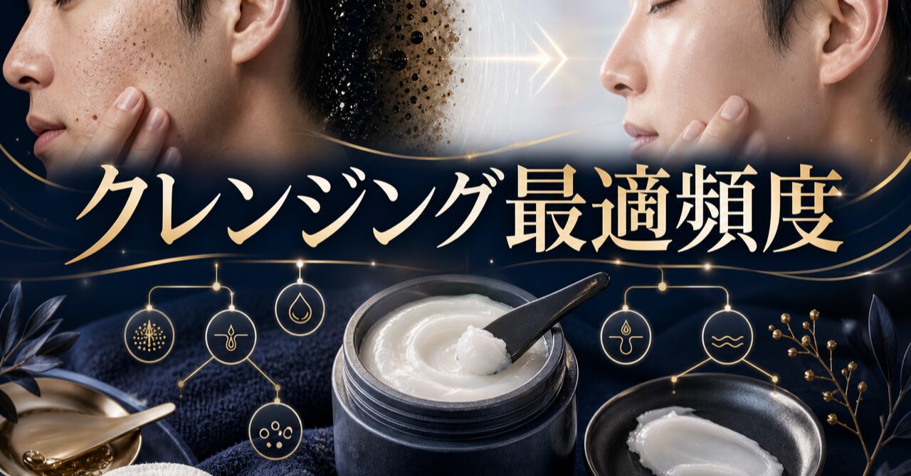 メンズクレンジングバームの使用頻度【肌タイプ別】毛穴黒ずみが消えた体験談のアイキャッチ
