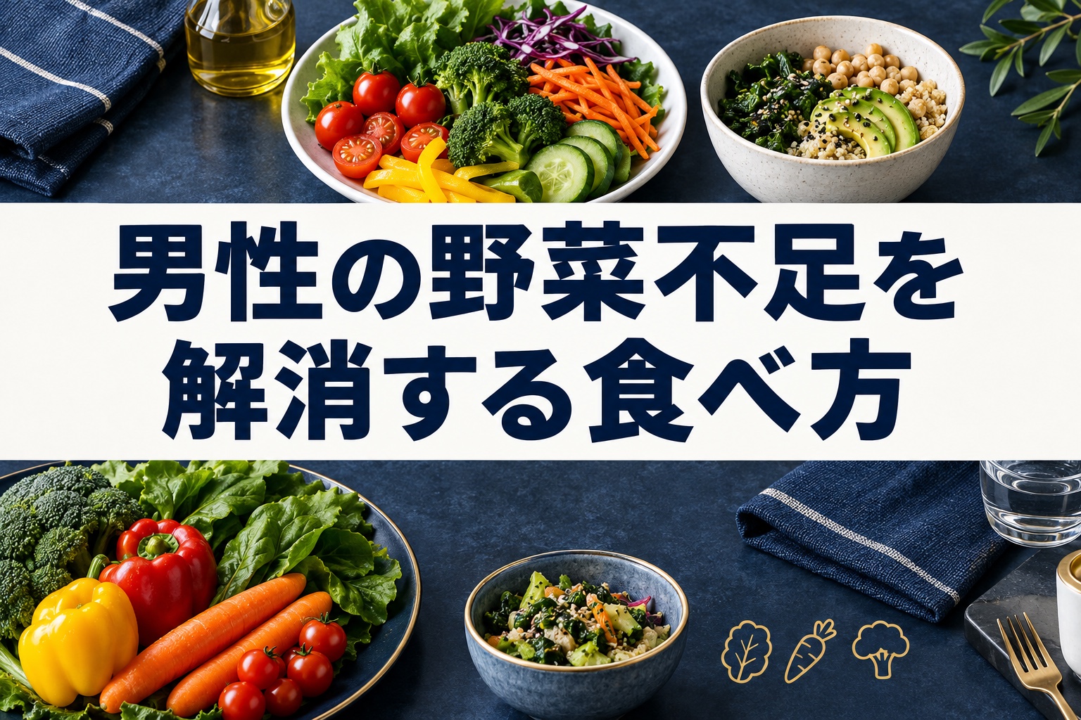 男性の野菜不足を解消する食べ方｜1日350gの目安と副菜での足し方